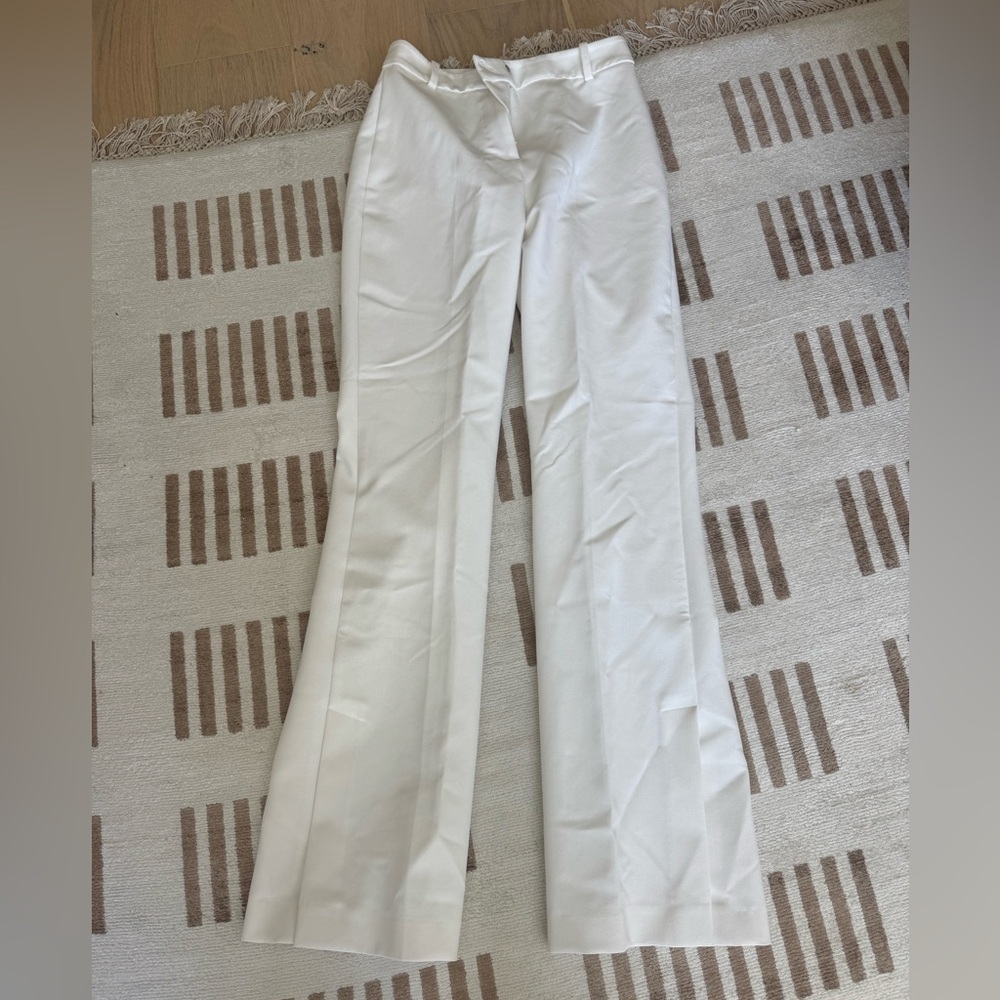 Zara White Trousers with side slit flare bottom size XS